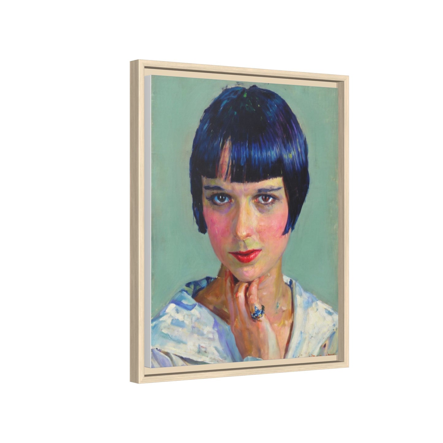 Framed Matte Canvas Portrait Print — Vintage Flapper Woman