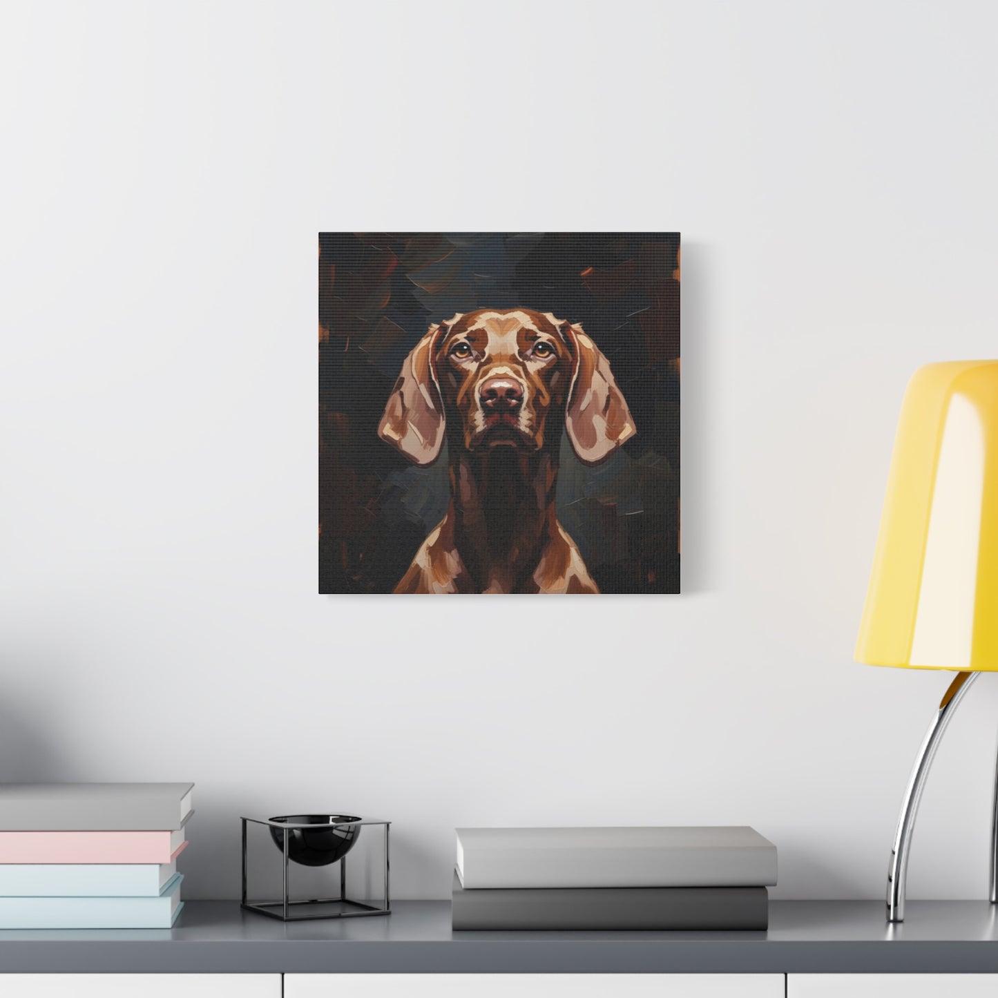 Chocolate Vizsla Canvas Wall Art — Matte Stretched Dog Portrait