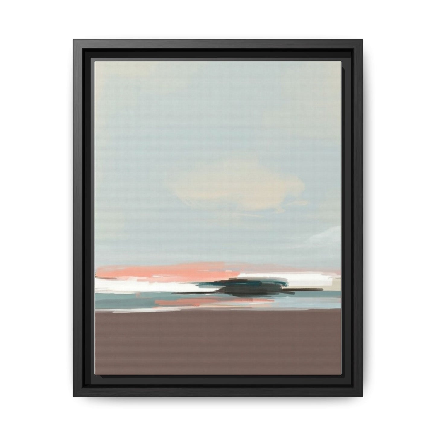 Framed Matte Canvas Print — Soft Coastal Abstract Landscape