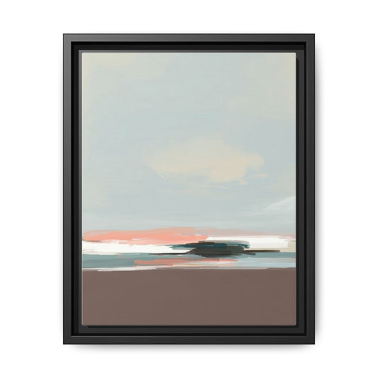 Framed Matte Canvas Print — Soft Coastal Abstract Landscape