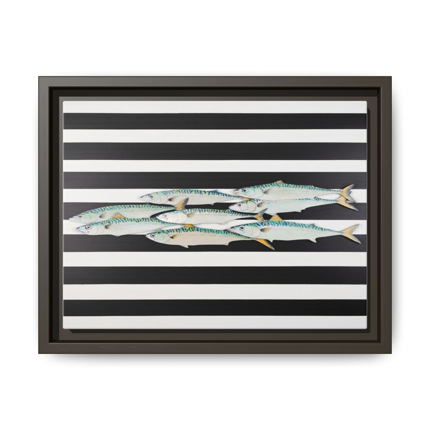 Striped Mackerel Canvas Print — Framed Matte Fish Wall Art