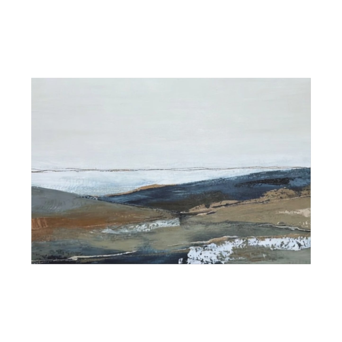 Abstract Coastal Landscape Canvas — Stretched Matte Wall Art