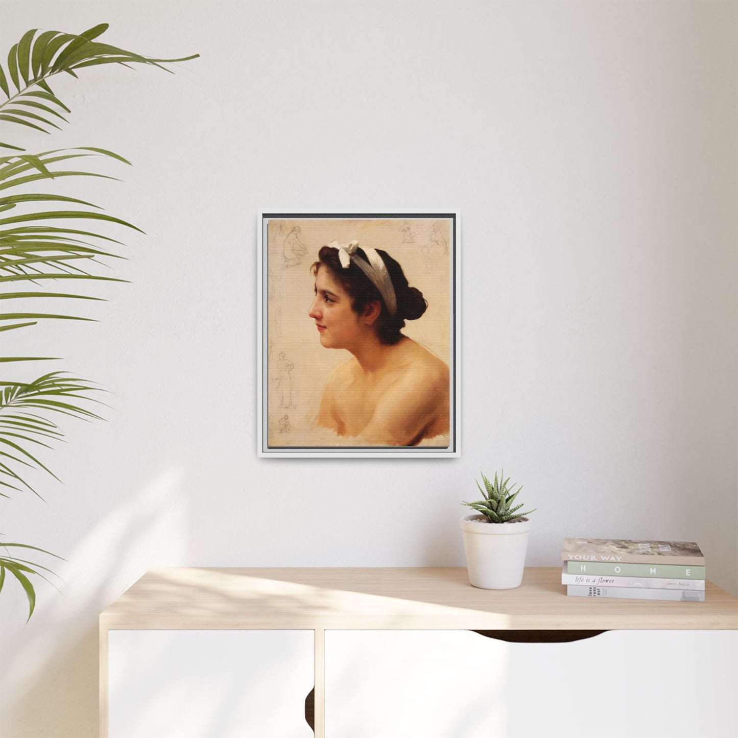 Study Of A Woman For Offering To Love by William Adolphe Bouguereau Framed Matte Canvas Print