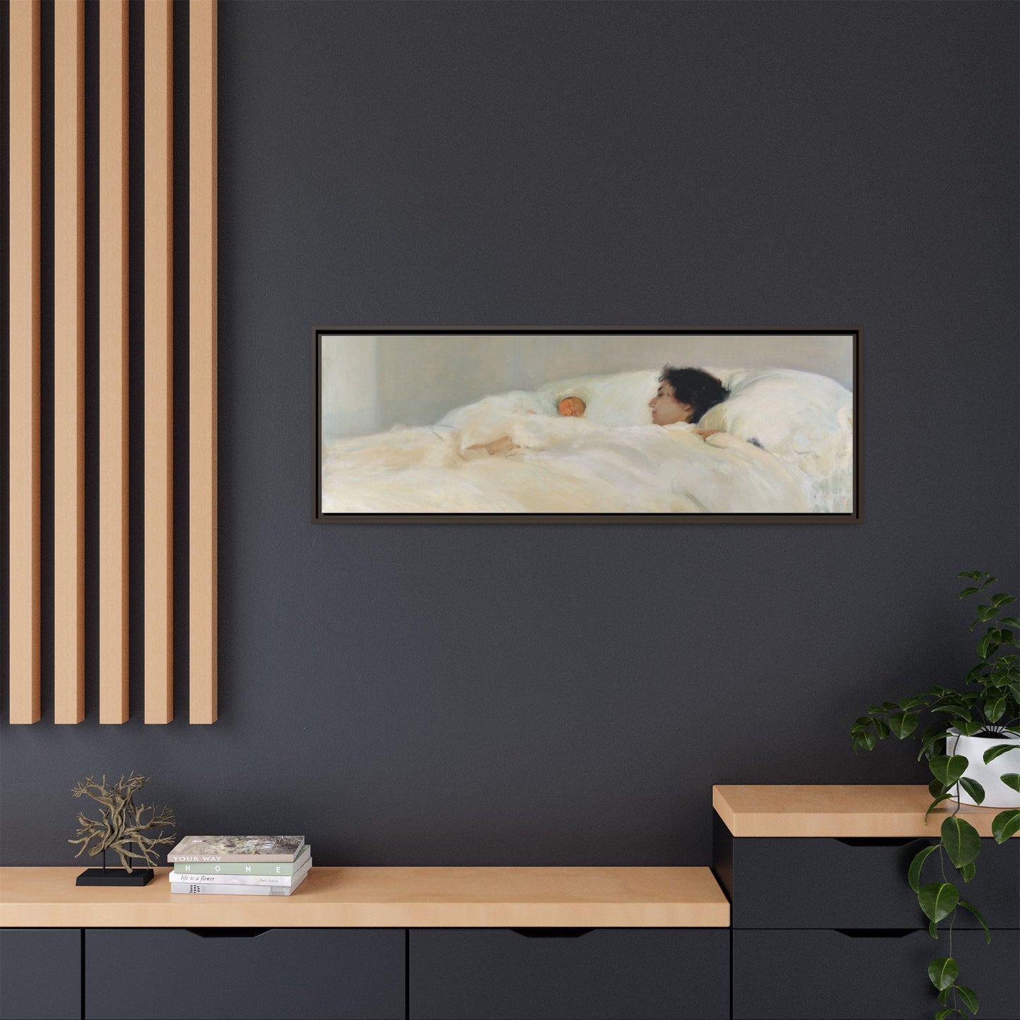 Mother by Joaquin Sorolla y Bastida Framed Matte Canvas Wall Art Print