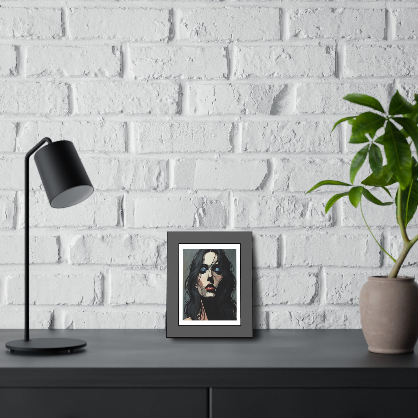 Framed Poster — Moody Portrait Art Print (Dark Feminine Wall Decor)
