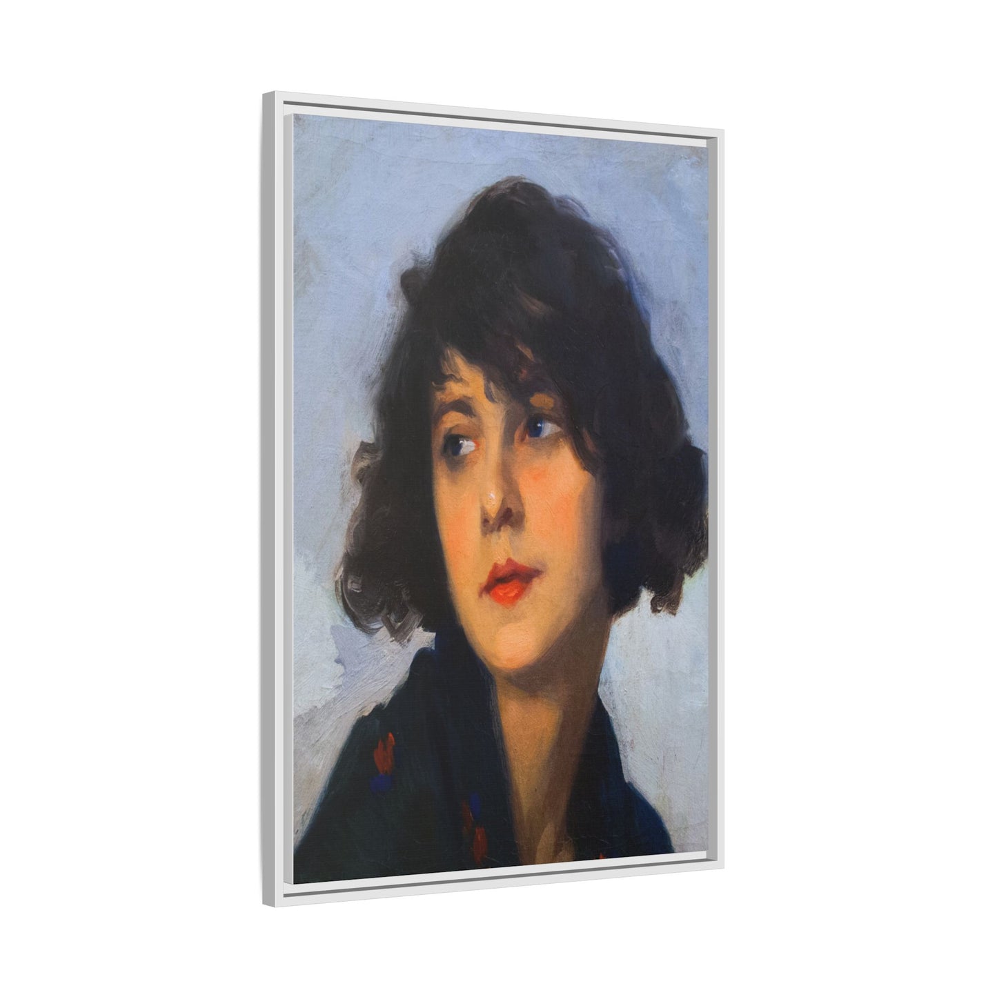 Mulher do chale verde (cropped) by Cyprien Eugene Boulet Framed Matte Canvas Print
