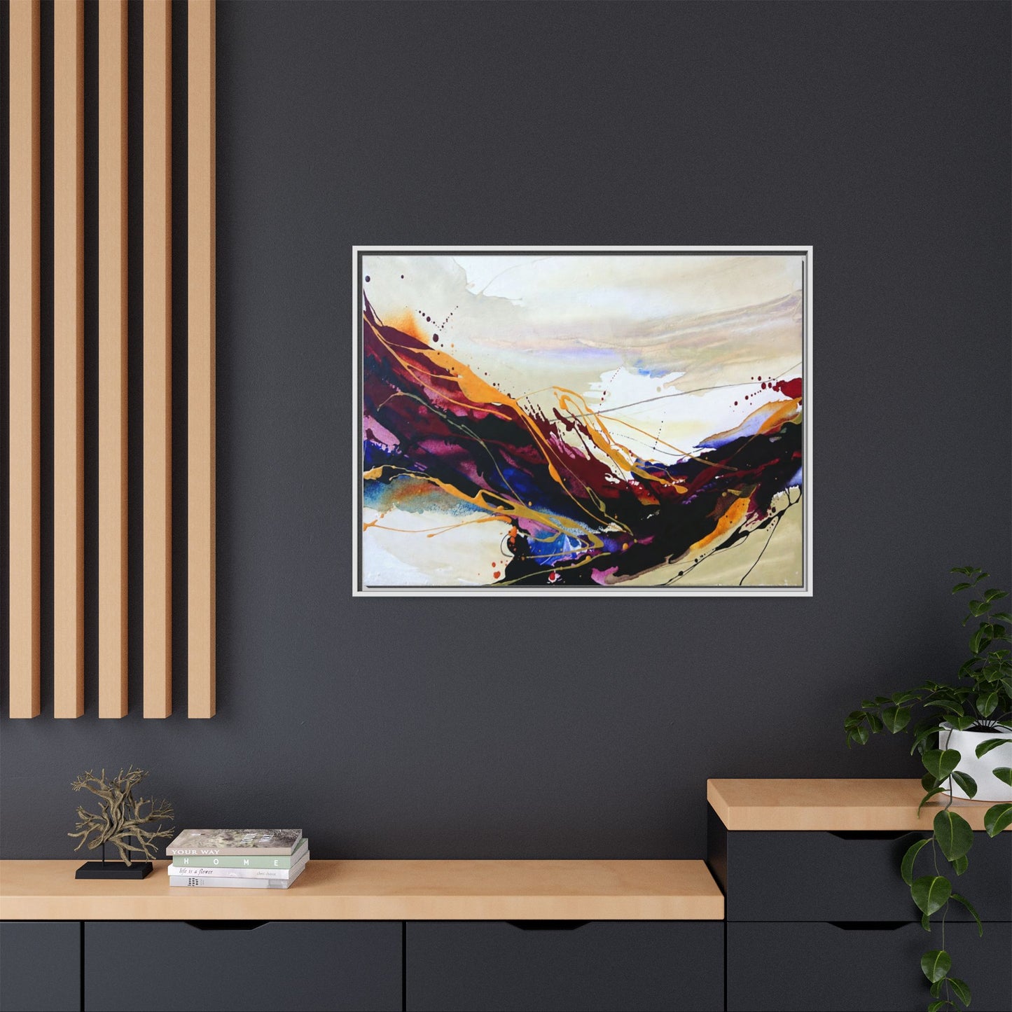 Abstract Flow Matte Canvas Framed Wall Art