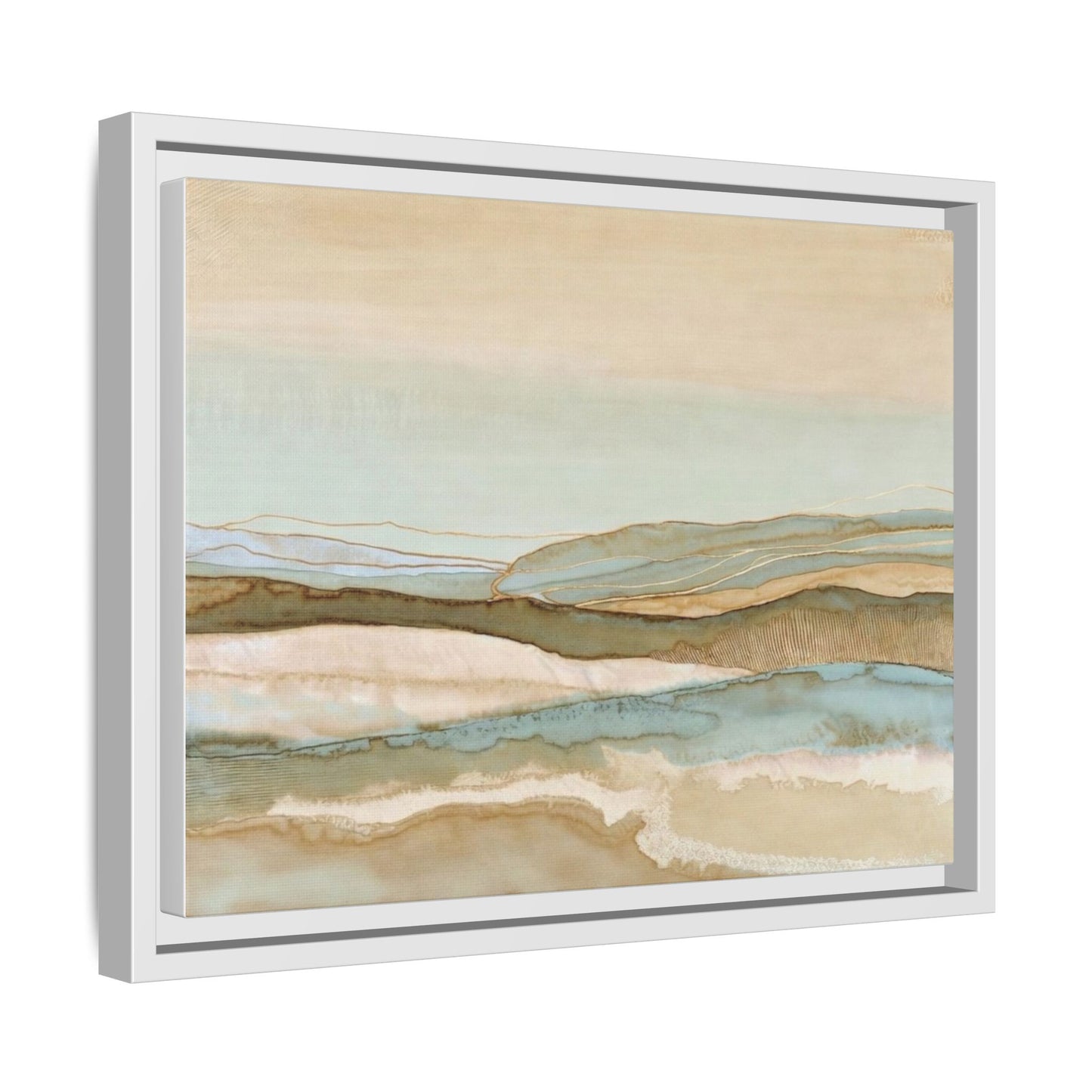 Framed Matte Canvas Coastal Abstract Landscape Wall Art