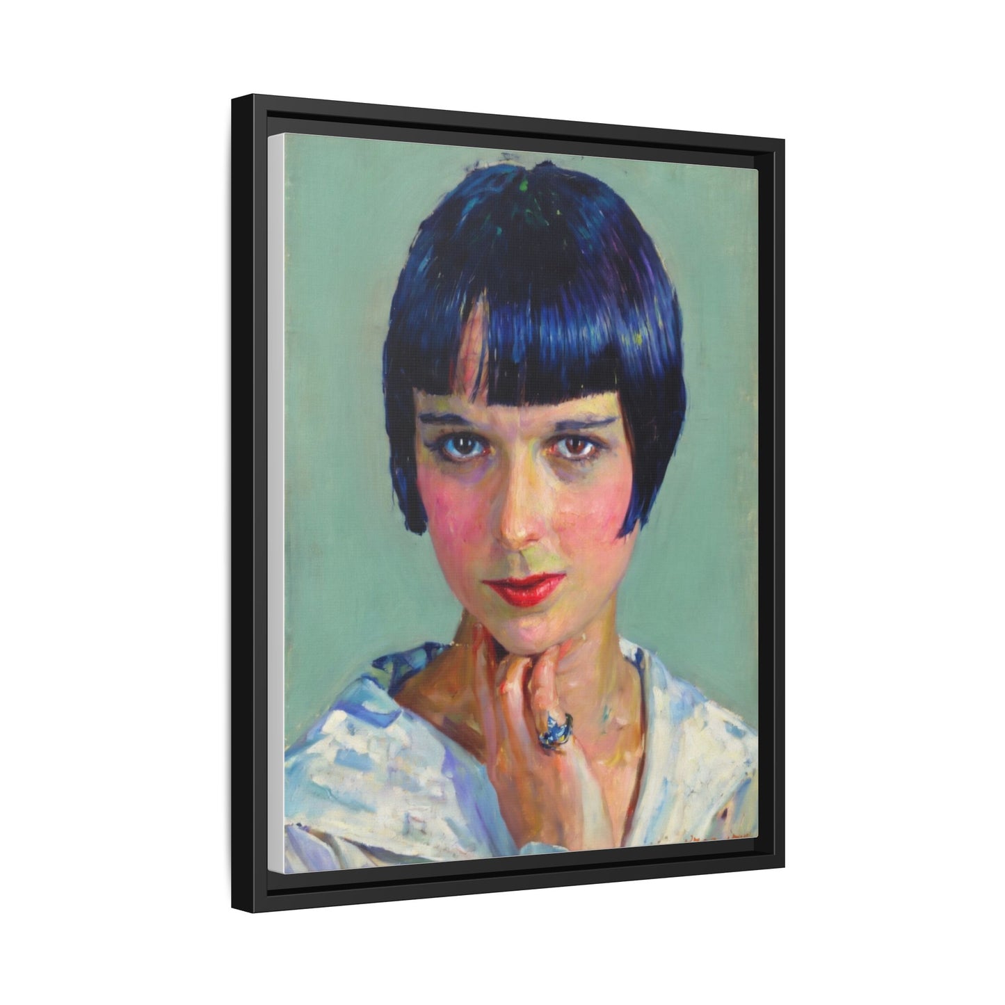 Framed Matte Canvas Portrait Print — Vintage Flapper Woman