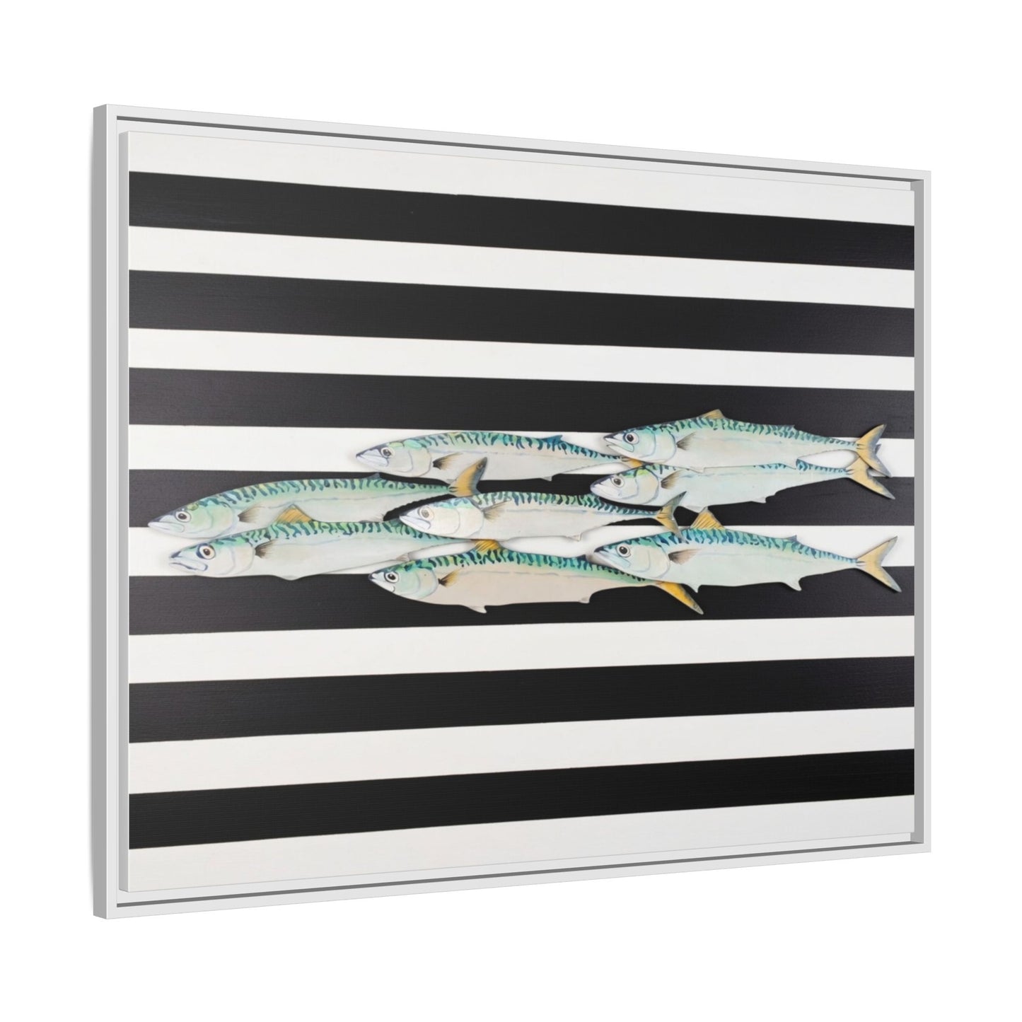 Striped Mackerel Canvas Print — Framed Matte Fish Wall Art