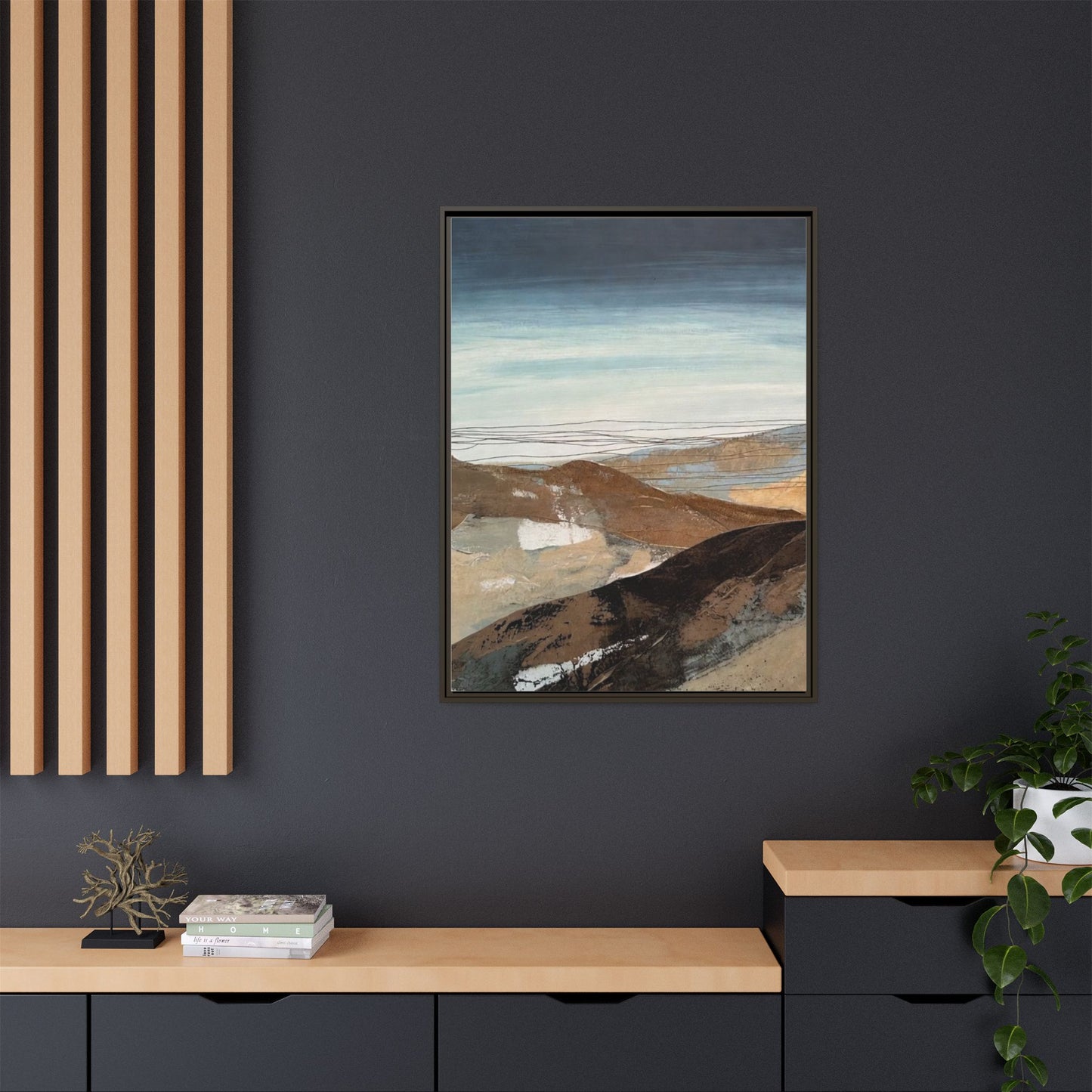 Framed Matte Canvas Art — Serene Abstract Landscape
