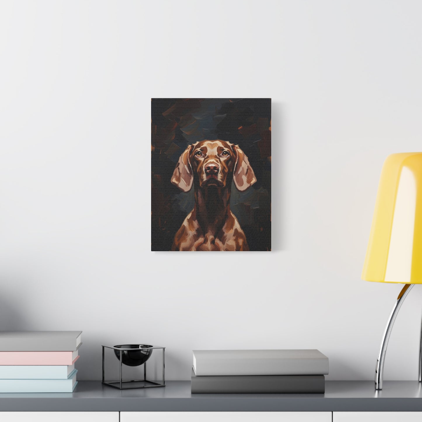 Chocolate Vizsla Canvas Wall Art — Matte Stretched Dog Portrait