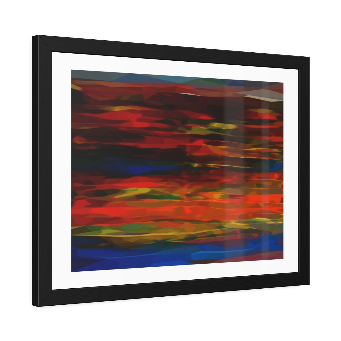 Abstract Sunset Framed Poster — Colorful Modern Wall Art