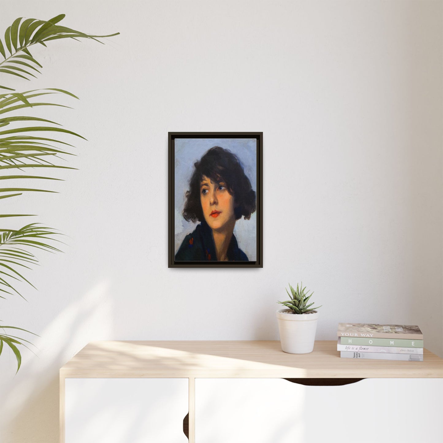 Mulher do chale verde (cropped) by Cyprien Eugene Boulet Framed Matte Canvas Print