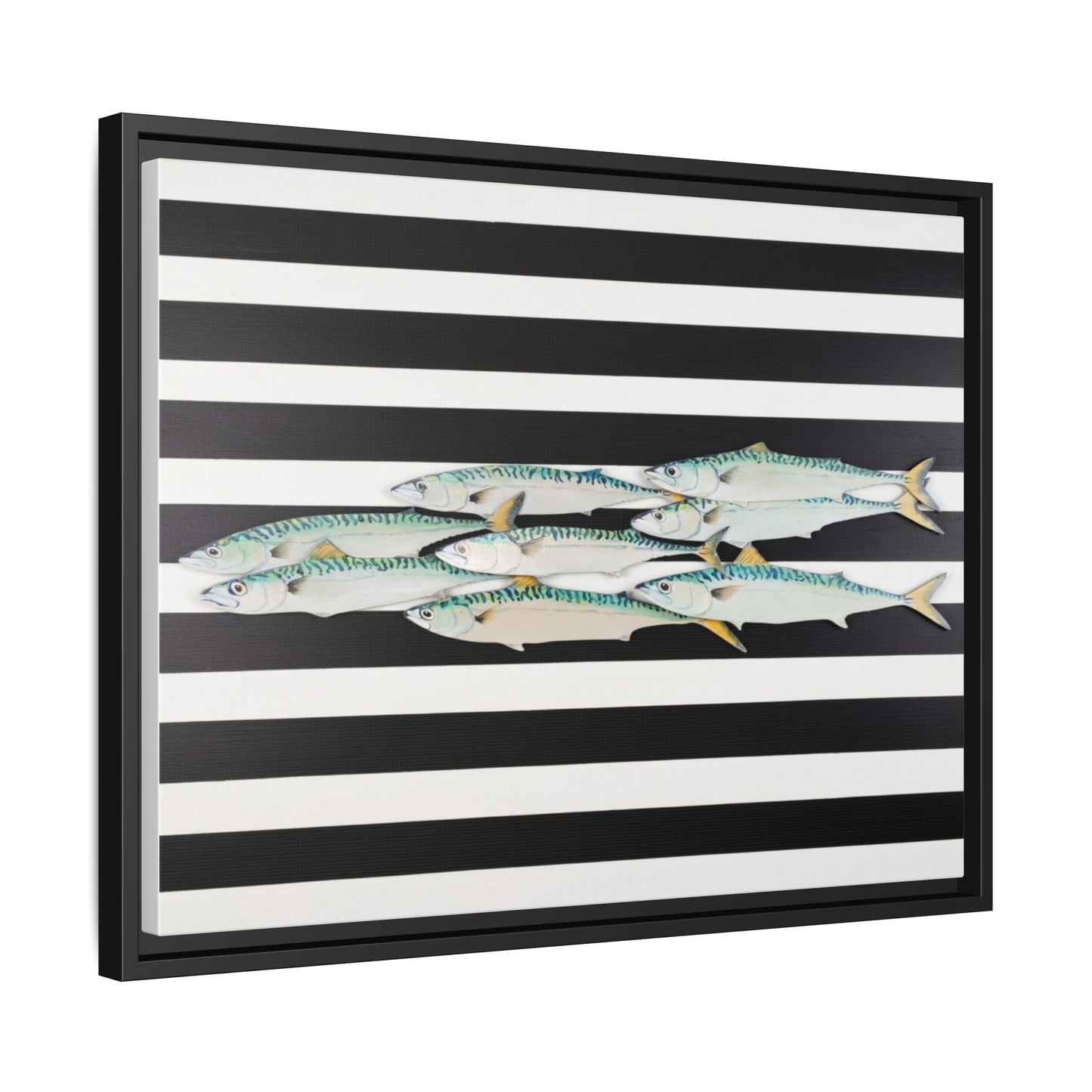 Striped Mackerel Canvas Print — Framed Matte Fish Wall Art