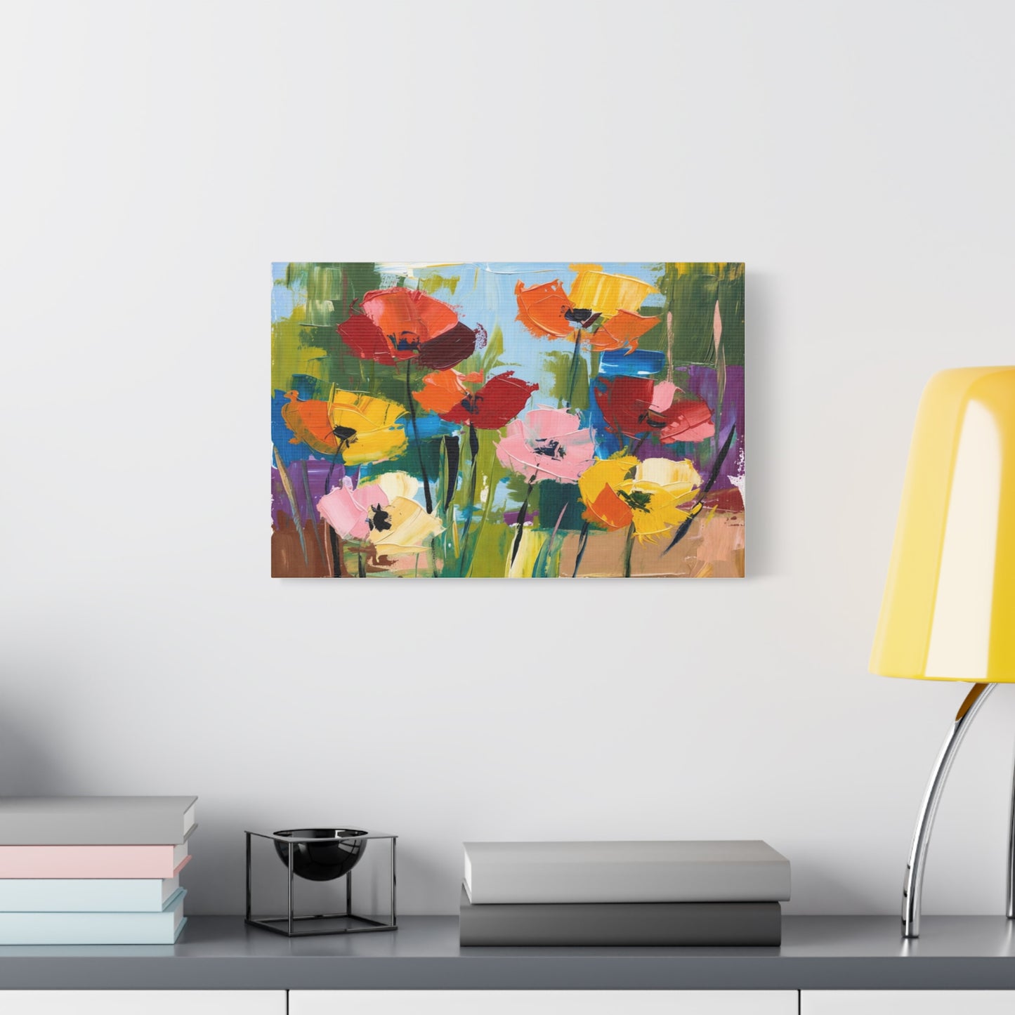 Colorful Abstract Floral Canvas Wall Art — Matte Stretched 1.25"