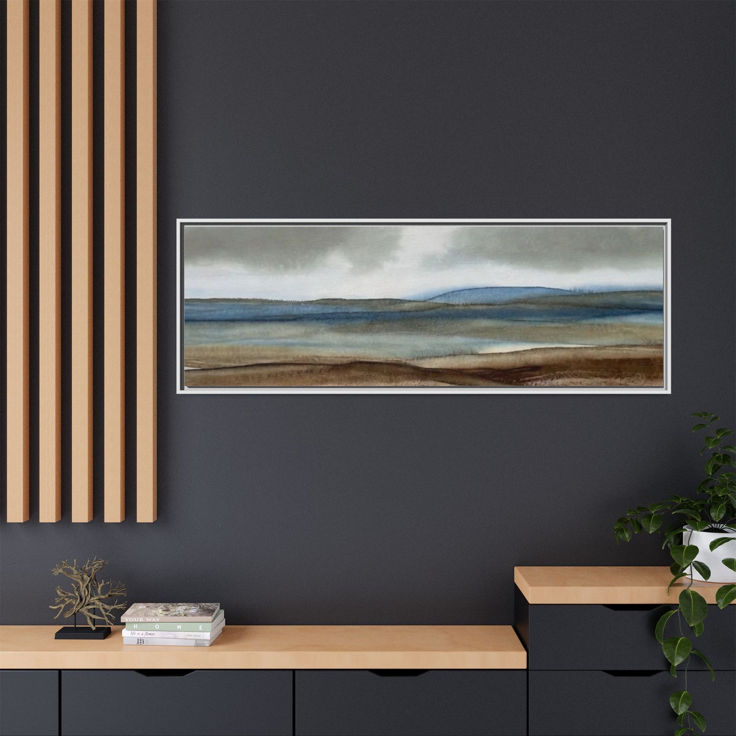 Matte Canvas Landscape, Framed (Multi-color)