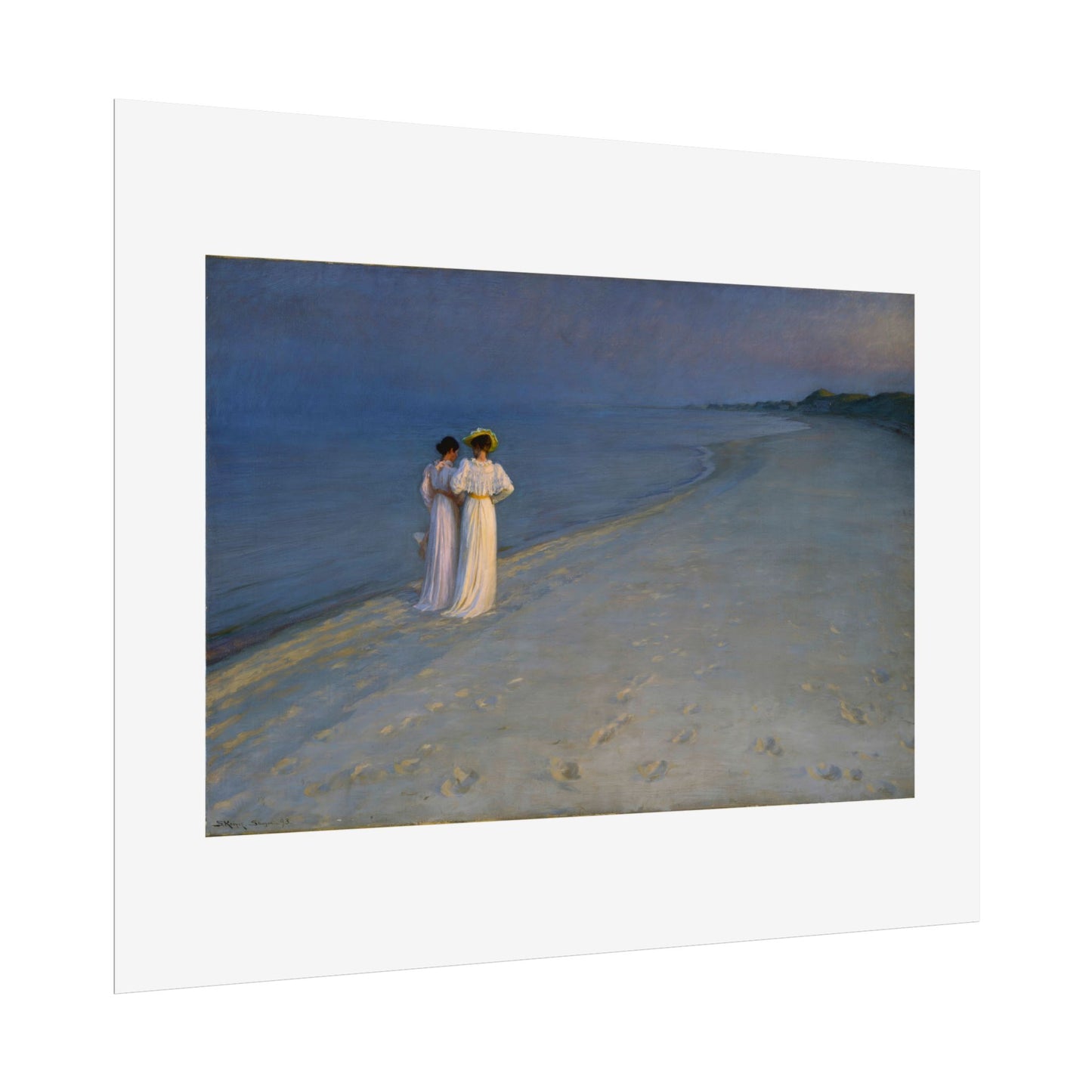 Summer evening on Skagen's Beach by P.S. Krøyer Wall Art Print