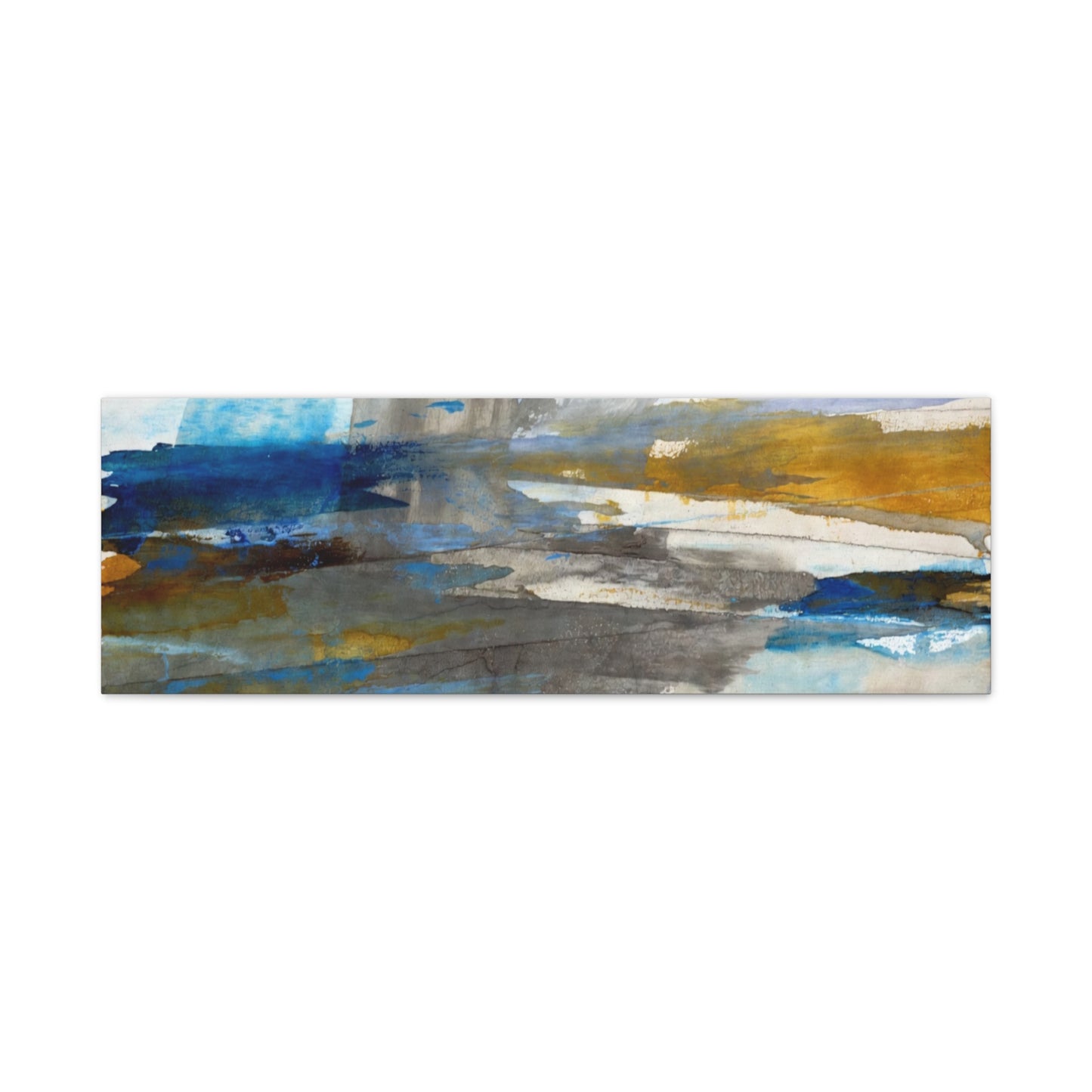 Abstract Coastal Blue Matte Canvas Print — Stretched 1.25" Wall Art