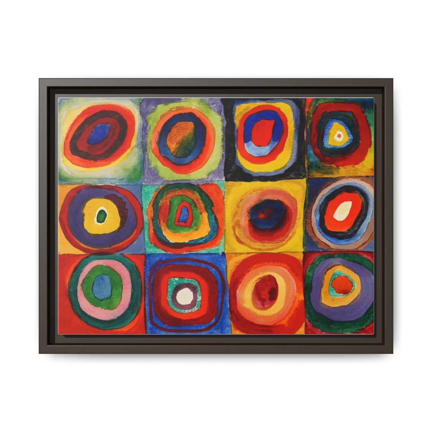 Colour Study, Squares with Concentric Circles by Vassily Kandinsky Framed Abstract Canvas Print