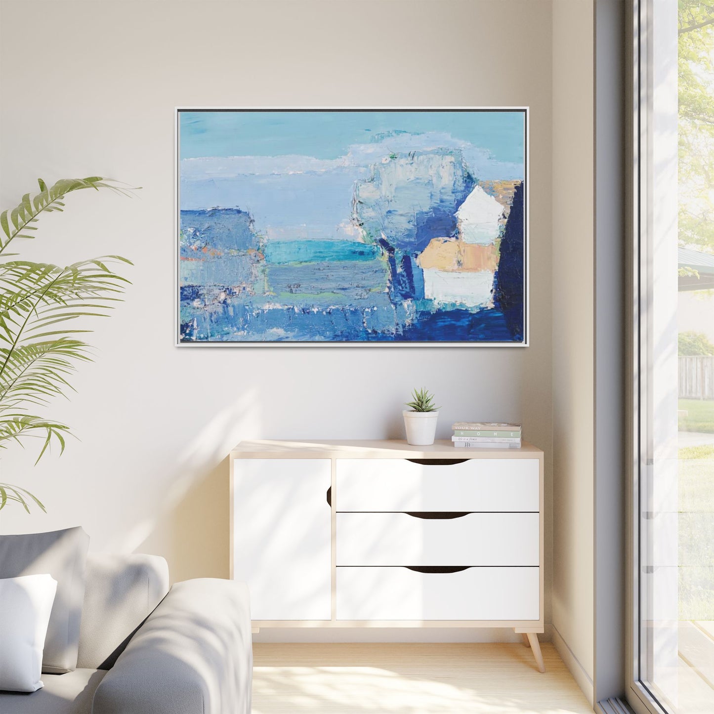 Paysage de Provence by Nicolas de Staël Framed Matte Canvas Seascape Wall Art Print