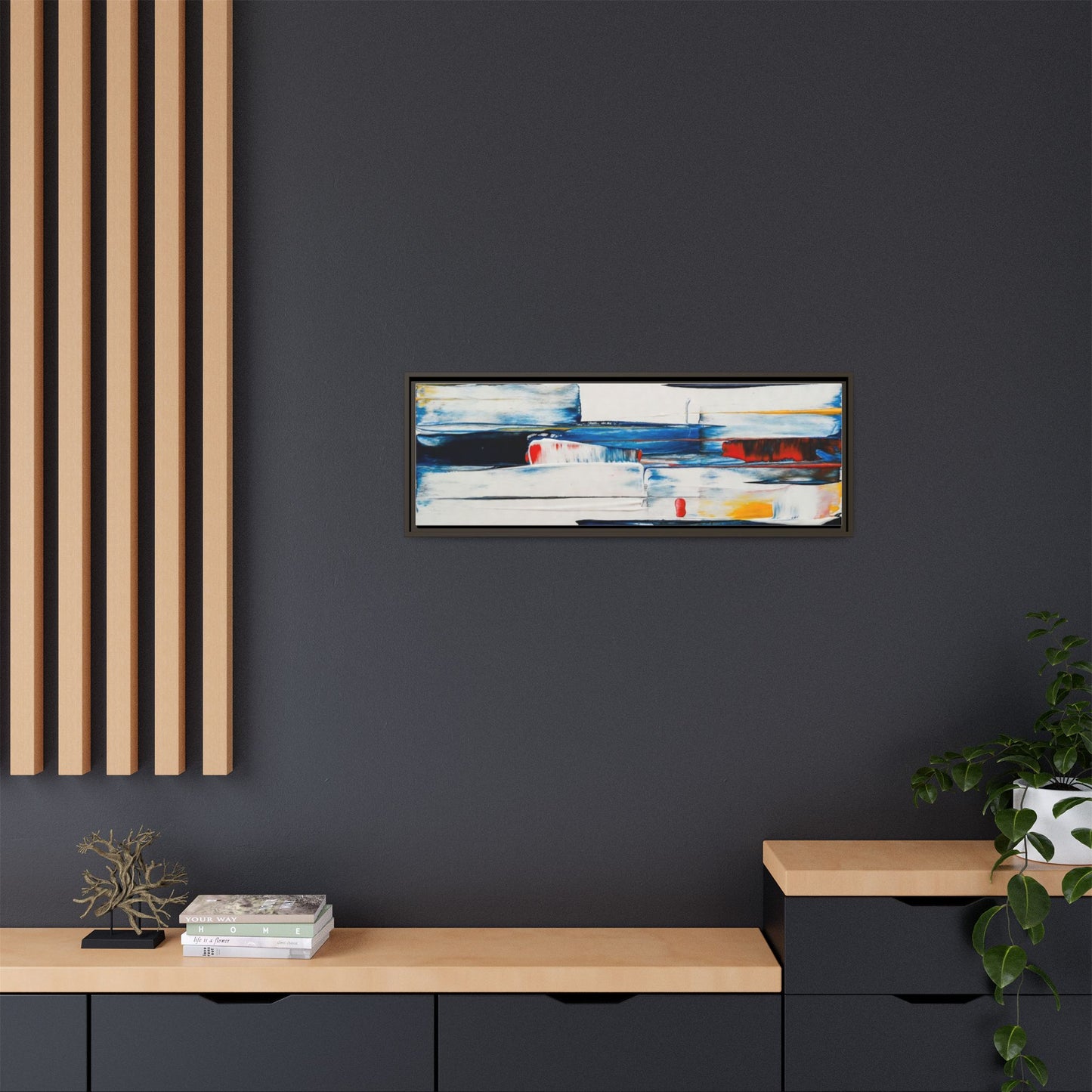 Abstract Coastal Brushstrokes Framed Canvas Print