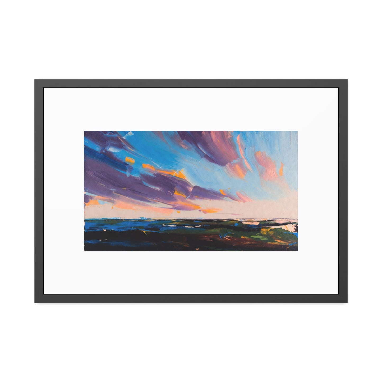 Framed Poster – Colorful Coastal Sunset Landscape Art Print