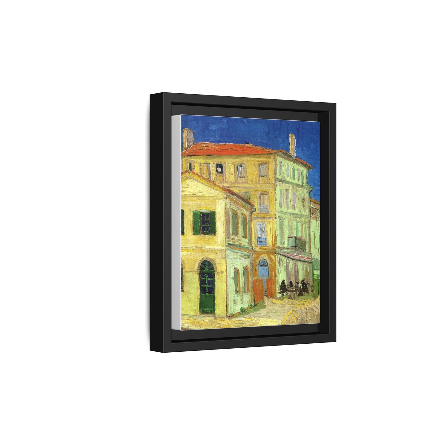 Mediterranean Street Scene Matte Canvas Framed Wall Art