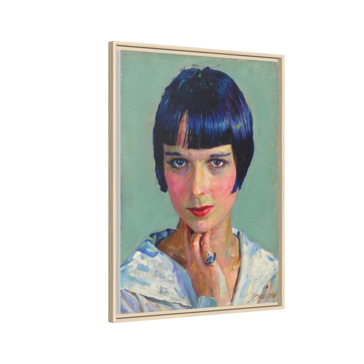 Framed Matte Canvas Portrait Print — Vintage Flapper Woman