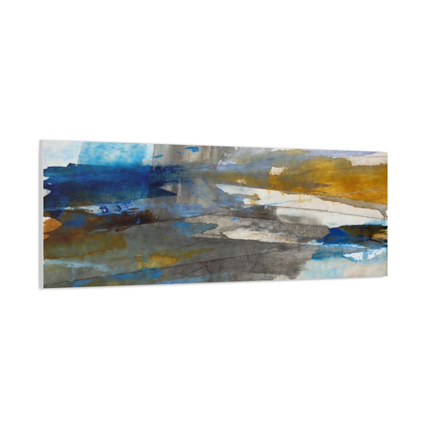 Abstract Coastal Blue Matte Canvas Print — Stretched 1.25" Wall Art