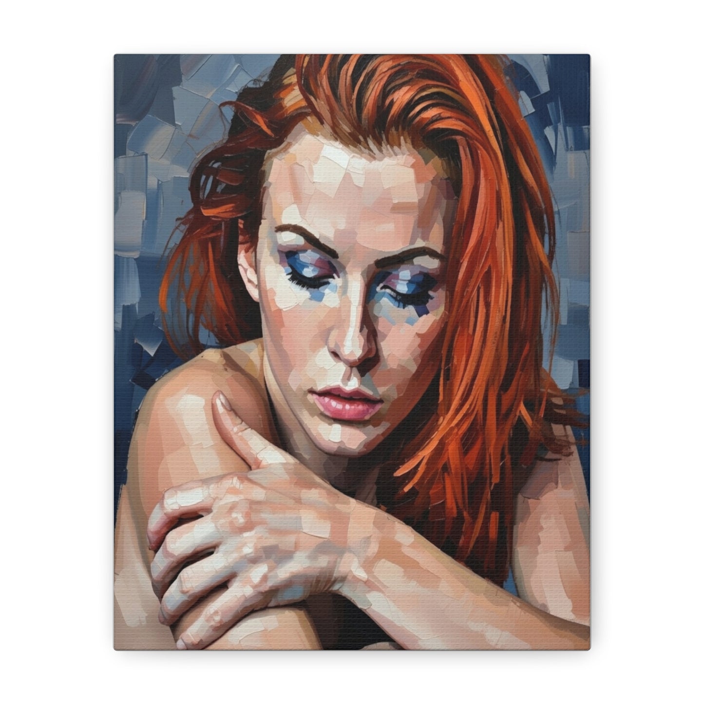Red-Headed Woman Portrait Canvas Print — Matte Stretched Wall Art