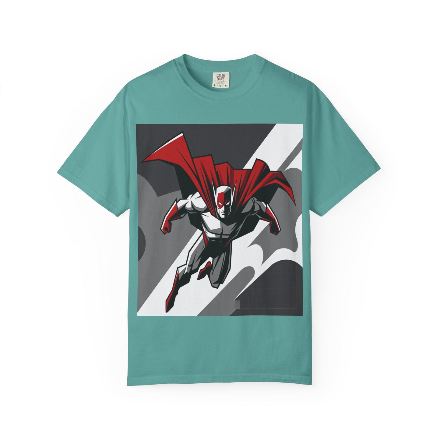 Superhero Action T-Shirt — Red Cape Comic Graphic Tee