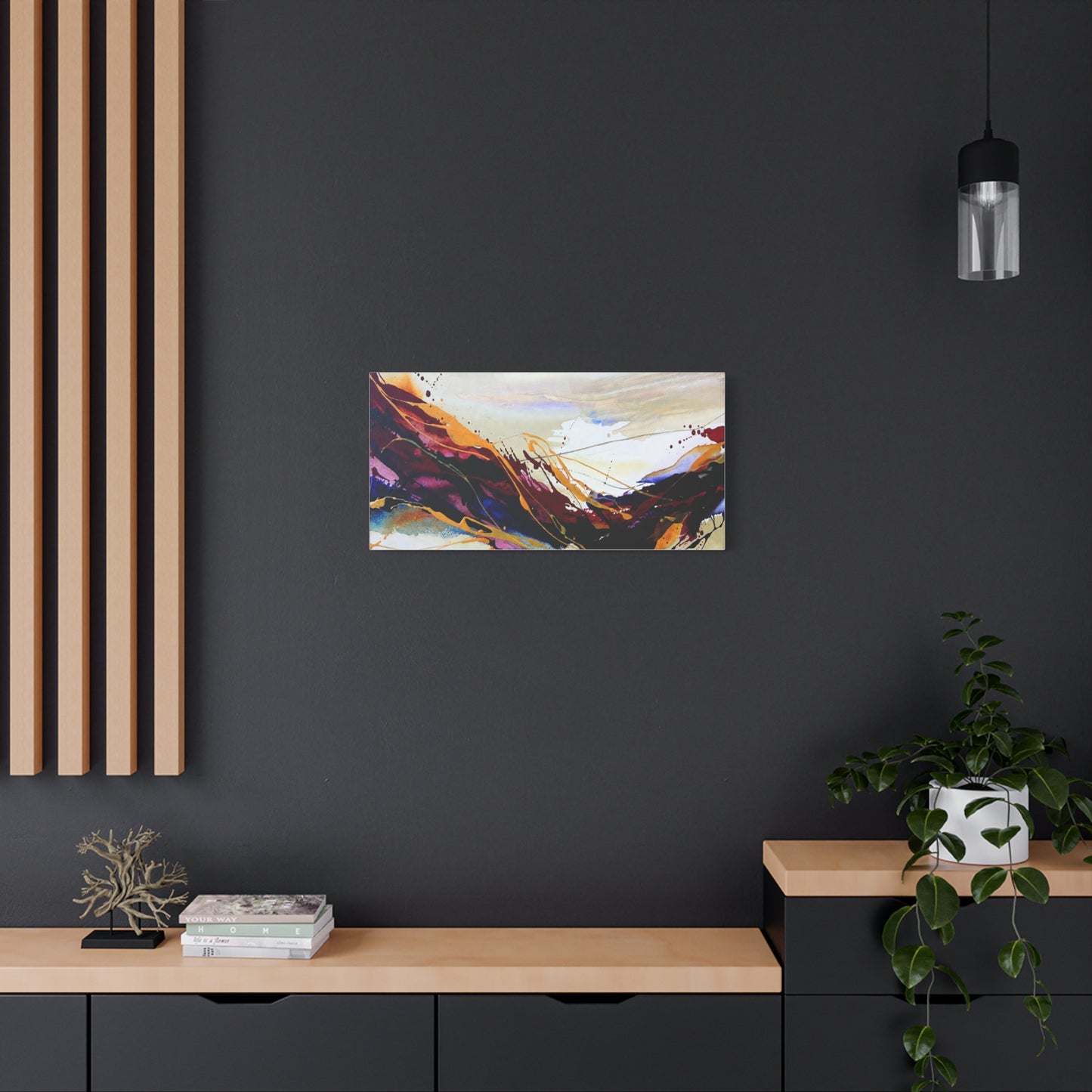 Abstract Color Flow Matte Stretched Canvas – Vibrant Modern Wall Art