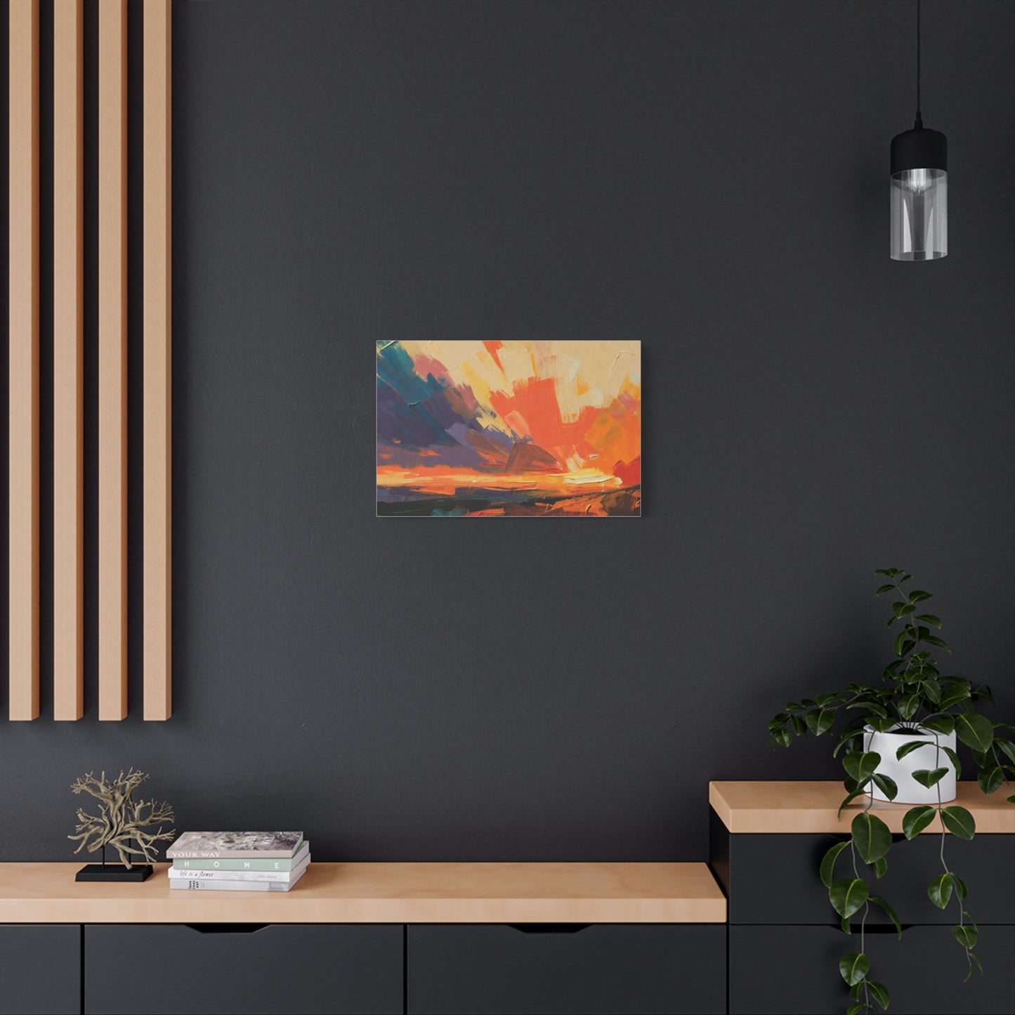 Abstract Sunset Landscape Canvas Print — Matte Stretched Wall Art