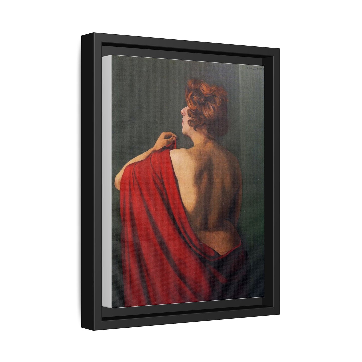 Femme au châle rouge by Félix Vallotton Framed Matte Canvas Wall Art Print