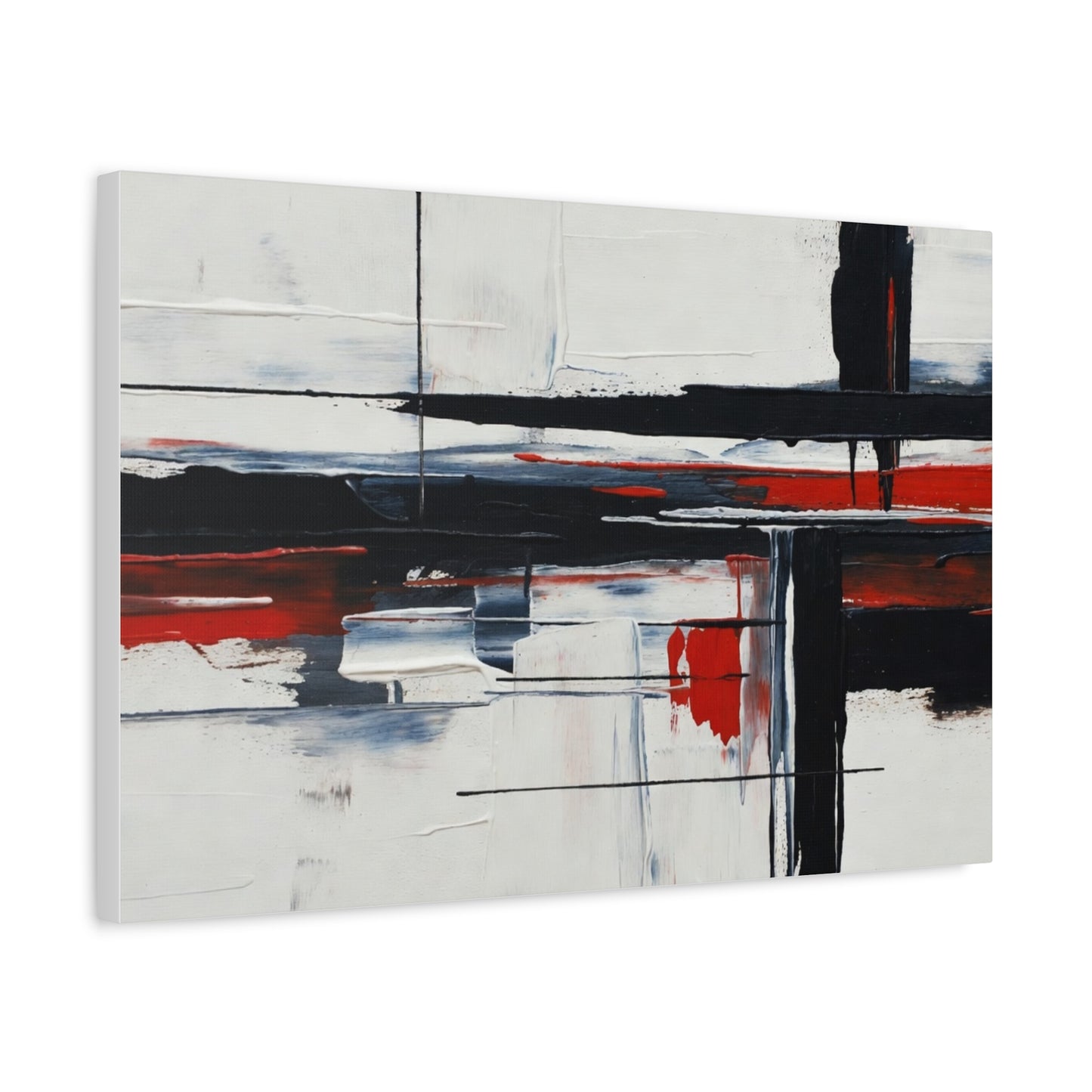 Abstract Red & Black Modern Canvas Art — Matte Stretched 1.25"