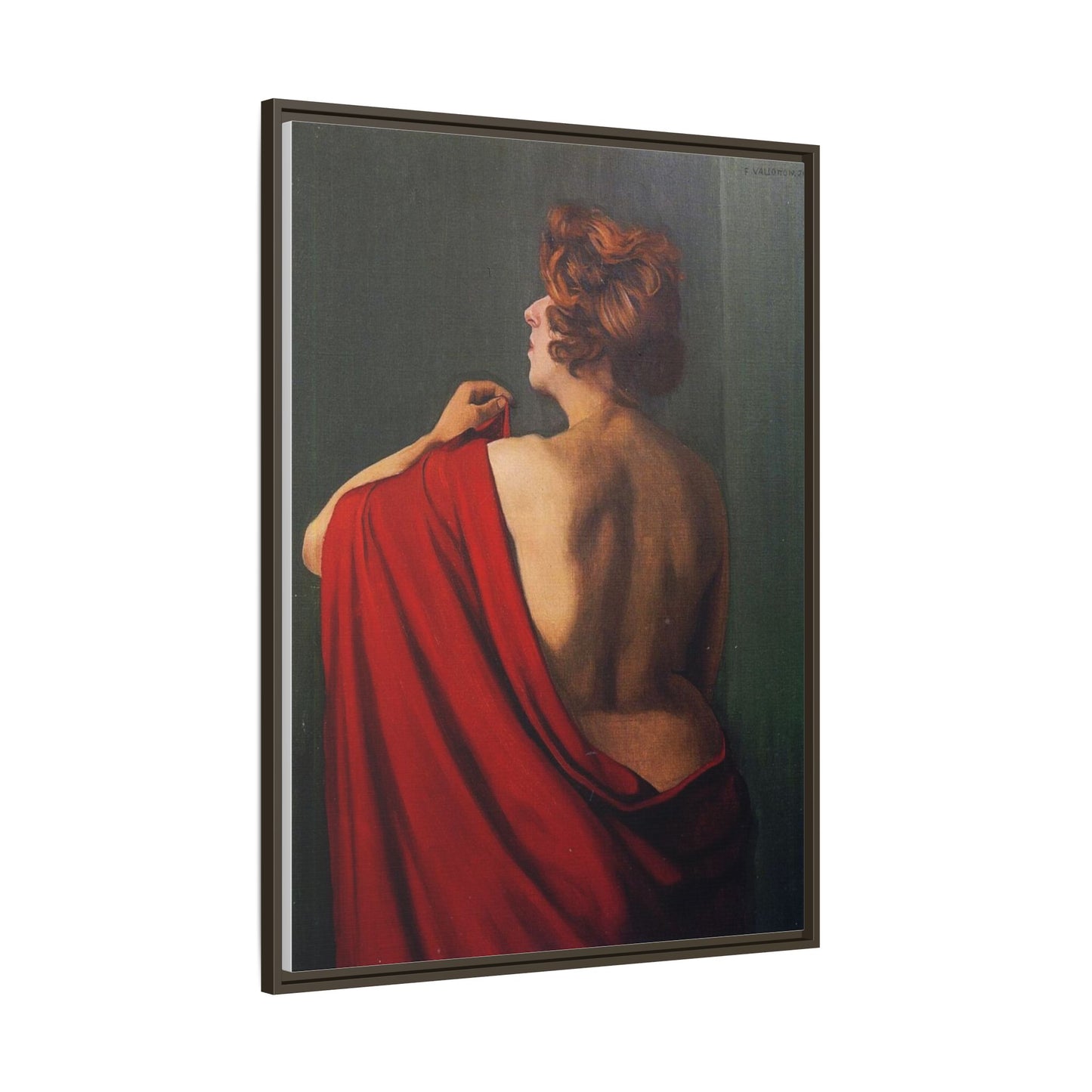 Femme au châle rouge by Félix Vallotton Framed Matte Canvas Wall Art Print