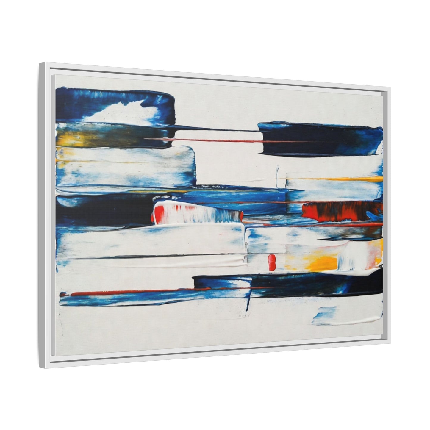 Abstract Coastal Brushstrokes Framed Canvas Print