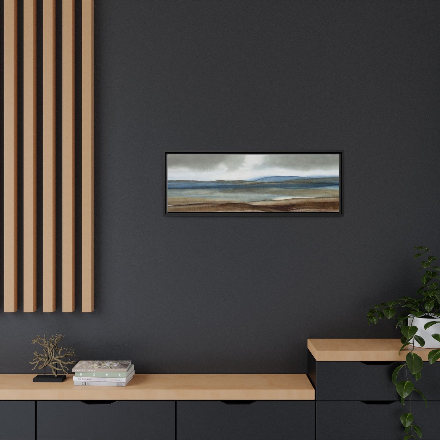 Matte Canvas Landscape, Framed (Multi-color)