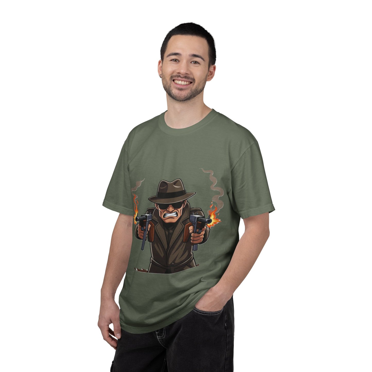 Vintage Gangster Shooter T-Shirt – Retro Mobster Graphic Tee