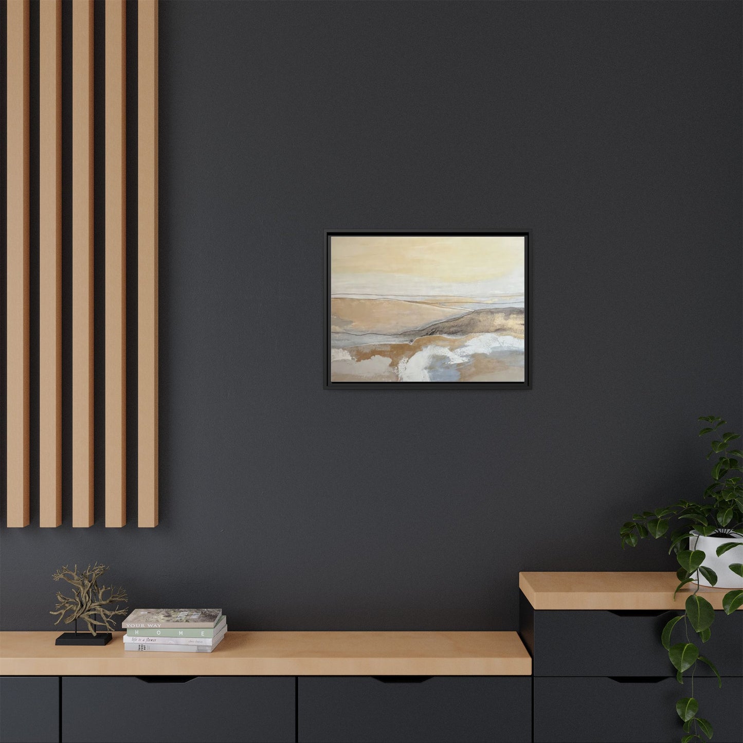 Framed Abstract Coastal Landscape Matte Canvas Wall Art