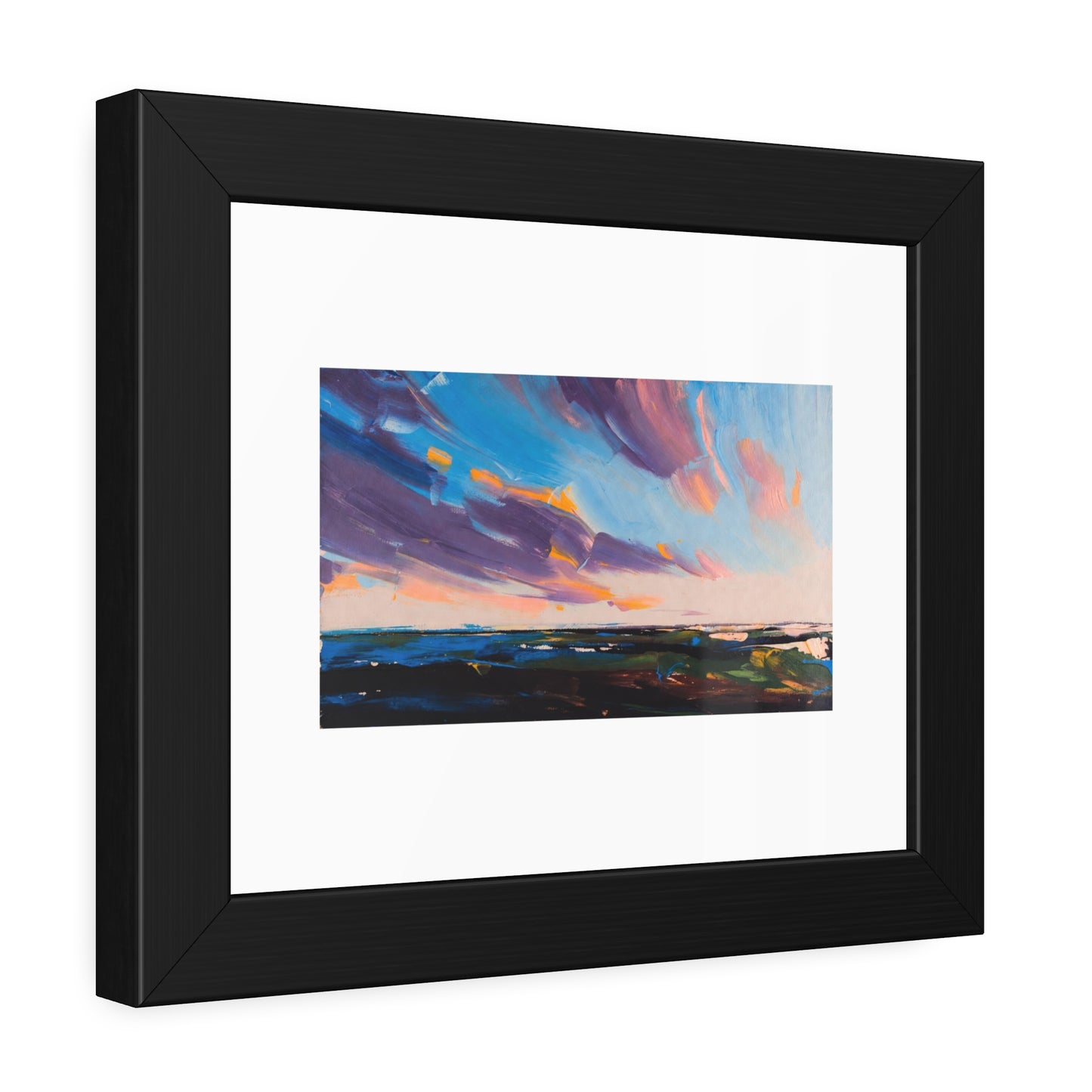 Framed Poster – Colorful Coastal Sunset Landscape Art Print