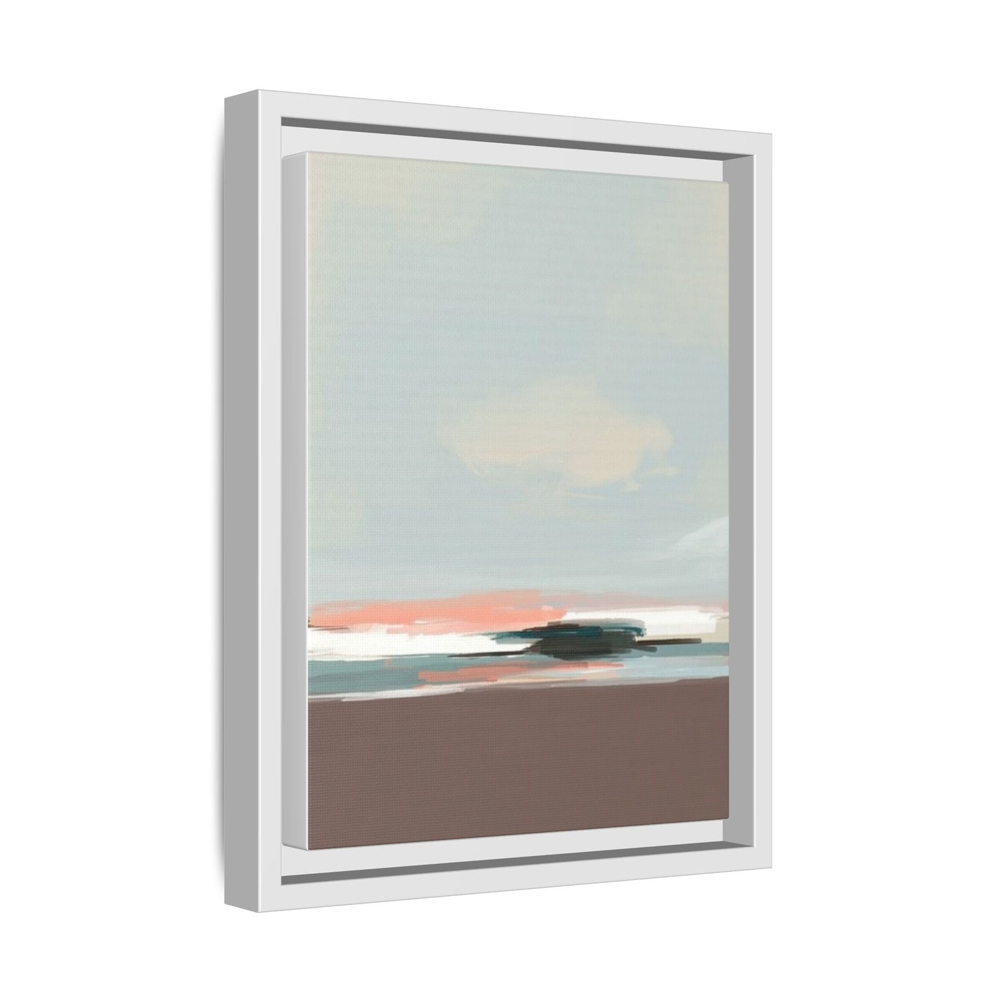 Framed Matte Canvas Print — Soft Coastal Abstract Landscape