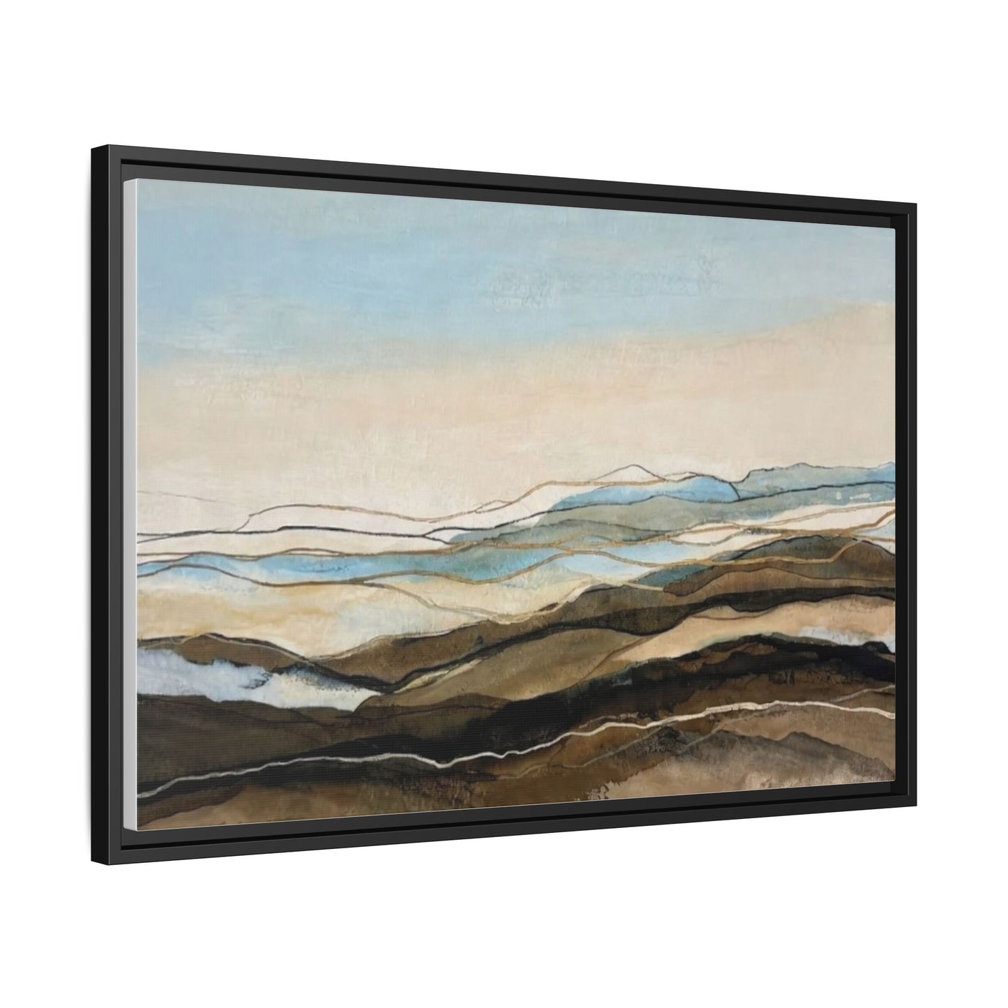Framed Matte Canvas Print — Abstract Coastal Landscape Wall Art