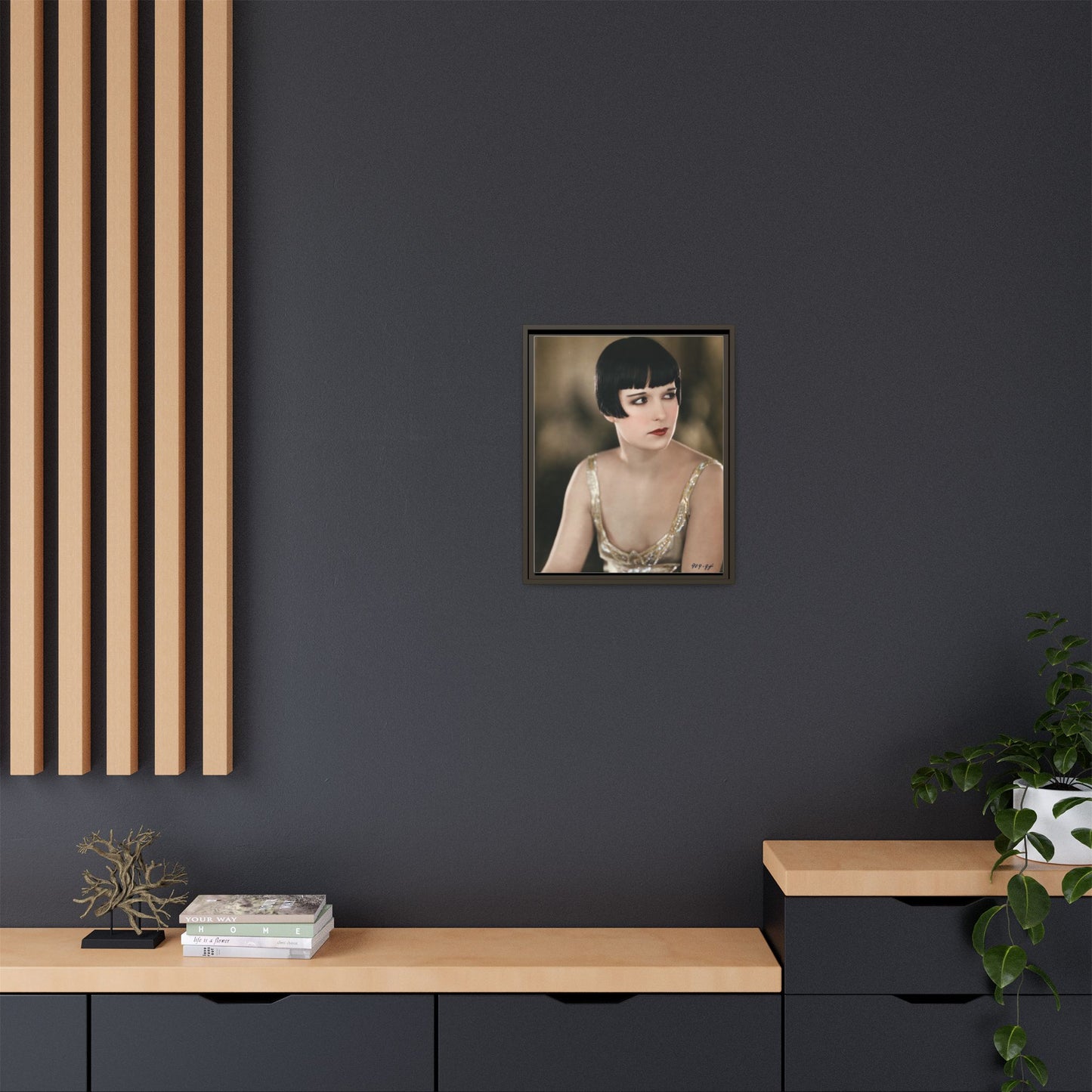 Vintage Louise Brooks Portrait Matte Canvas Framed Wall Art
