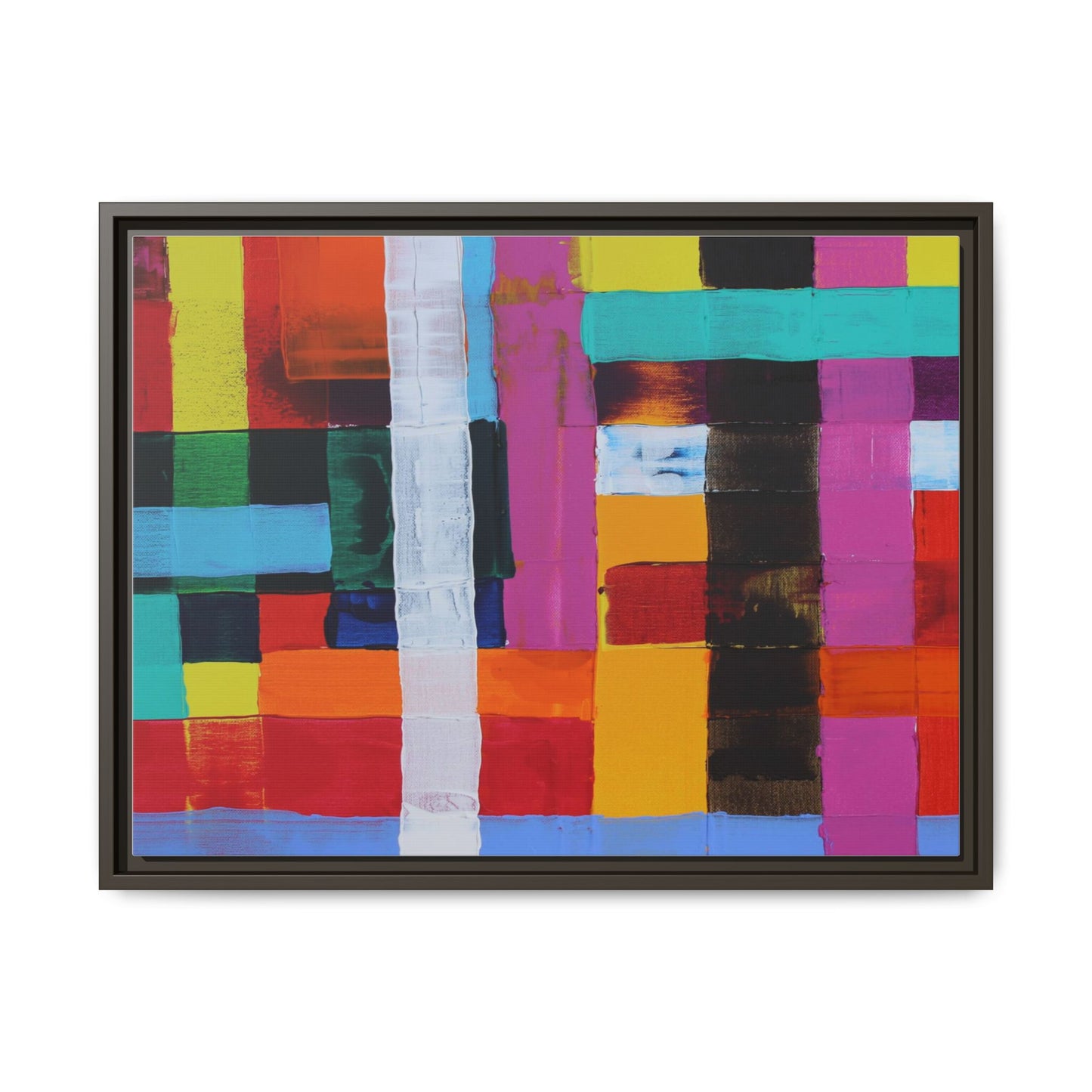 Farbfeld Malerei (Acryl) by Unknown Artist Matte Framed Canvas Wall Art Print