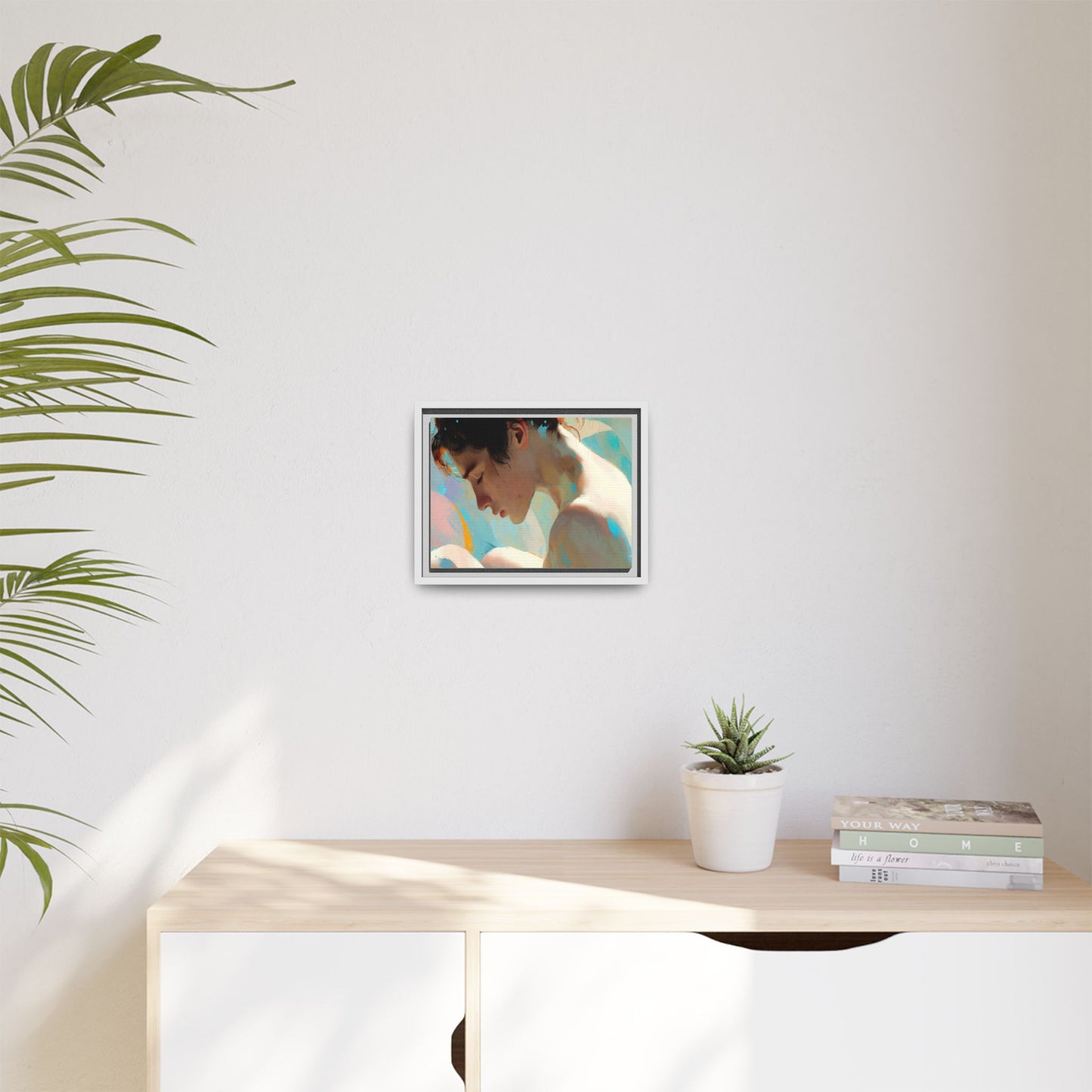 Framed Matte Canvas Print — Dreamy Portrait Art (Multi‑Color)