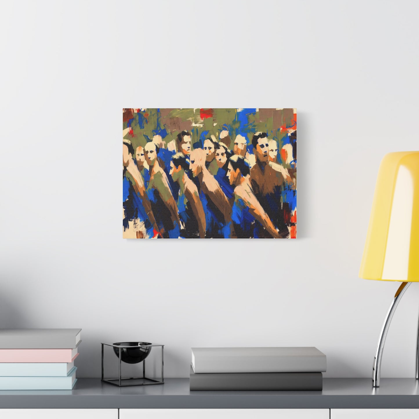 Abstract Crowd Painting Canvas Print — Stretched Matte Wall Art