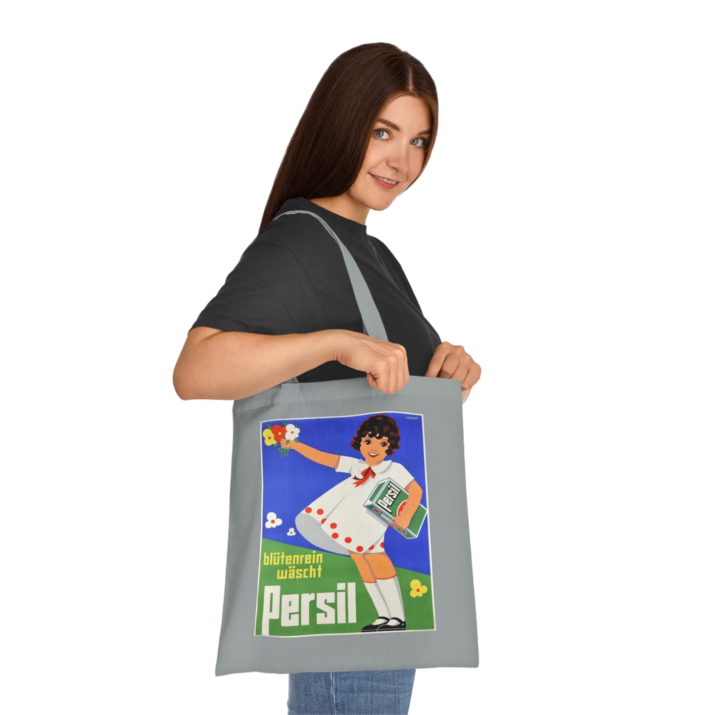 Persil Vintage Ad Tote Bag — Retro Flower Girl Laundry Graphic Cotton Tote