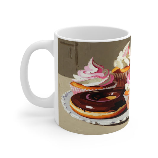 Cupcake Bakery Mug — Colorful Dessert Art Coffee Cup